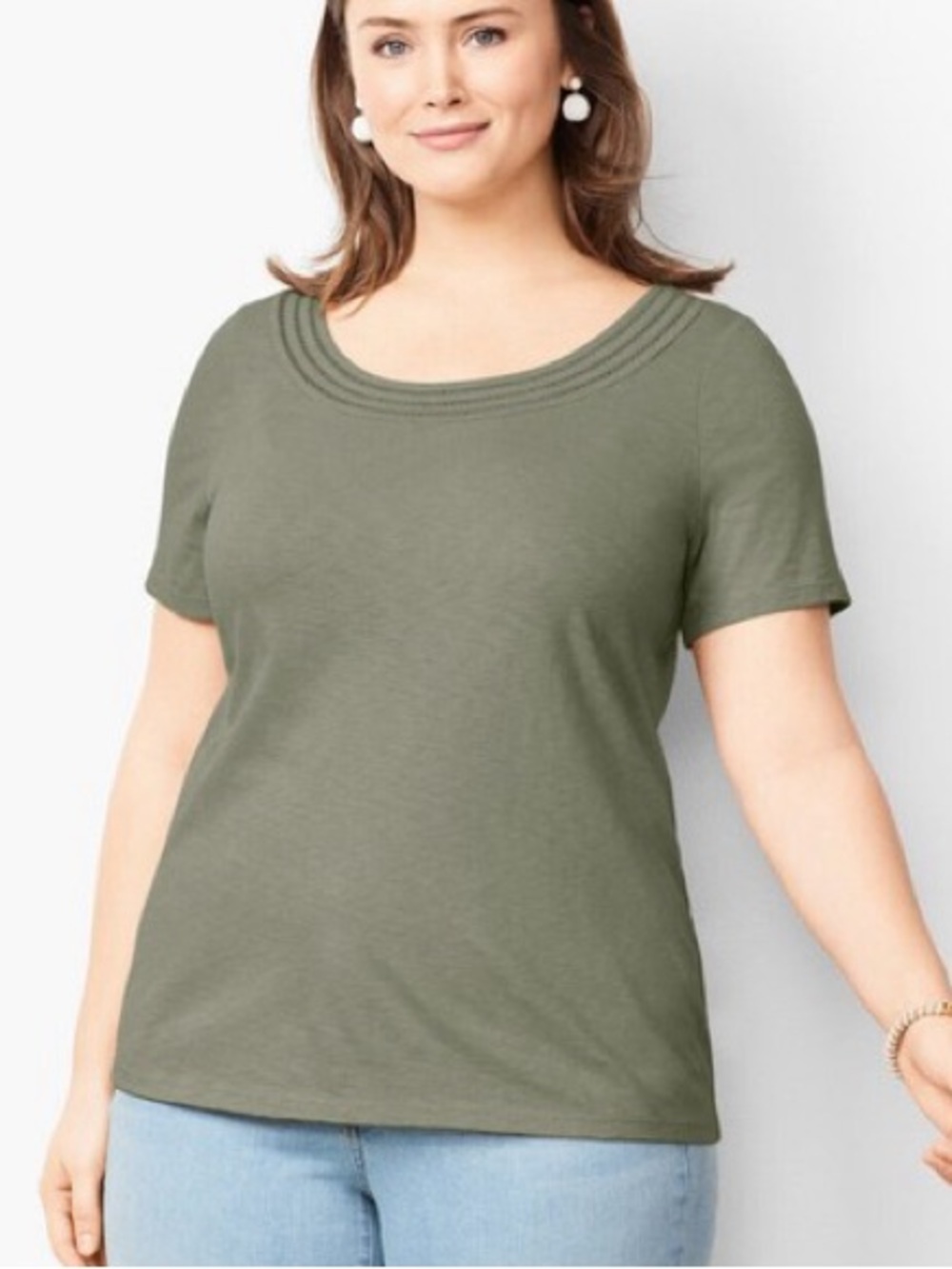 Talbots Lattice-trim tee
